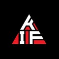KIF triangle letter logo design with triangle shape. KIF triangle logo design monogram. KIF triangle vector logo template with red Royalty Free Stock Photo