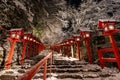 Kifune shrine in snowy winter night, Kyoto, Japan. Royalty Free Stock Photo