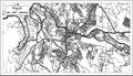 Kigali Rwanda Map in Black and White Color Royalty Free Stock Photo