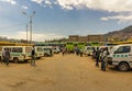 This is the big Taxi Park,where many buses stop Royalty Free Stock Photo