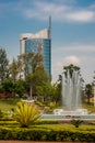 Kigali, Rwanda - September 20, 2018: A roundabout near the city Royalty Free Stock Photo