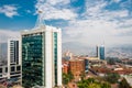 Kigali, Rwanda - September 21, 2018: a wide view looking down on