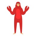 Kigurumi red crab icon cartoon vector. Costume dress