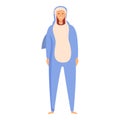 Kigurumi shark icon cartoon vector. Party animal