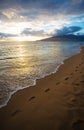 Kihei Sunset and Beach Footprints