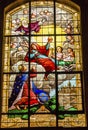 Kiing Christ Stained Glass Saint Louis En L'ile Church Paris France