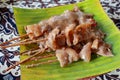 Kikil satay, satay-shaped food from the skin of an animal