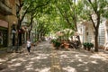 Summer cafes on the streets of Kikinda Township, Serbia.