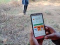 kikuu online shopping mall app displayed on smart phone screen at agriculture field in india dec 2019