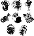 The icons of flower objects Royalty Free Stock Photo