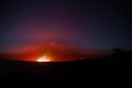 Kilauea crater surrounded by stars of night