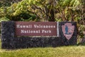 Sign of Hawaii Volcanoes National Park, Hawaii Island, USA