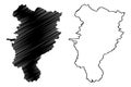 Kildare County Council Republic of Ireland, Counties of Ireland map vector illustration, scribble sketch Kildare map