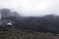 Kilimanjaro view camp in fog