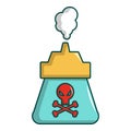 Kill pest gas icon, cartoon style