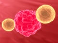 Killer cell attacking cancer Royalty Free Stock Photo