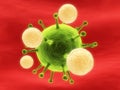 Killer cells attacking virus Royalty Free Stock Photo