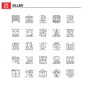 25 Killer icon set. vector background