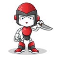 Killer robot humanoid mascot cartoon illustration Royalty Free Stock Photo