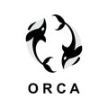 killer whale orca logo vector Royalty Free Stock Photo