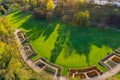 Killesberg Park Stuttgart Germany Outdoor Grassy Landscape Autumn Fall Sunset View from Platform Big Open Grass Field Copy Space