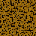 Killing dangerous orange yellow cells or virus spheres in dirty water. The microscopic world