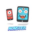 Killing time monster. smart phone and tablet. virus -