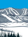 Killington Mountain Ski Area in Rutland County Vermont WPA Poster Art