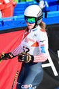 Andrea Komsic of Chroatia in the finish area after the second run of the giant slalom
