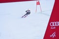 Kristin Lisdahl of Norway in the finish area after the second run of the giant slalom