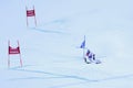 Kristine Gjelsten Haugen of Norway in the finish area after the second run of the giant slalom