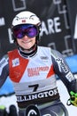 Ragnhild Mowinckel of Norway in the finish area after the first run of the giant slalom Royalty Free Stock Photo