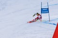 Stephanie Resch of Austria in the finish area after the second run of the giant slalom Royalty Free Stock Photo