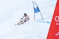 Veronique Hronek of Germany in the finish area after the second run of the giant slalom Royalty Free Stock Photo