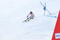 Veronique Hronek of Germany in the finish area after the second run of the giant slalom Royalty Free Stock Photo