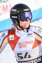 Veronique Hronek of Germany in the finish area after the second run of the giant slalom Royalty Free Stock Photo