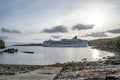 Killybegs, Ireland - May 16 2023: The Norwegian Star leaving after visiting Killybegs