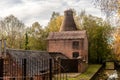 Kiln Tower with Canal and Metal Gates at Coalbrookdale China Museum