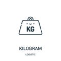 kilogram icon vector from logistic collection. Thin line kilogram outline icon vector illustration
