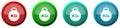 Kilogram, kilo, kg, weight round glossy web icon set, colorful buttons isolated on white background