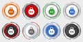 Kilogram vector icons, kilo, kg, weight vector icons, set of colorful web buttons in eps 10