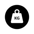 Kilogram weight in the circle graphic Icon