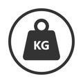 Kilogram weight in the circle graphic Icon