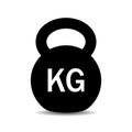 Kilogram weight dumbbell vector icon