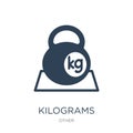 kilograms icon in trendy design style. kilograms icon isolated on white background. kilograms vector icon simple and modern flat