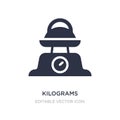 kilograms icon on white background. Simple element illustration from Other concept