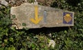 Kilometer post on the Camino de Santiago