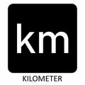 Kilometer symbol illustration