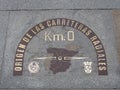 Kilometer Zero in Puerta del Sol in Madrid, Spain
