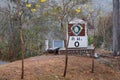 Kilometer zero sign monument at Khun Than National Park in Lampang Province